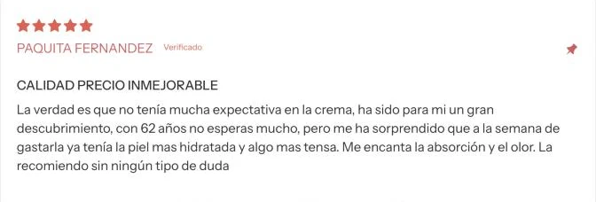 Review by Paquita Fernandez, verified buyer